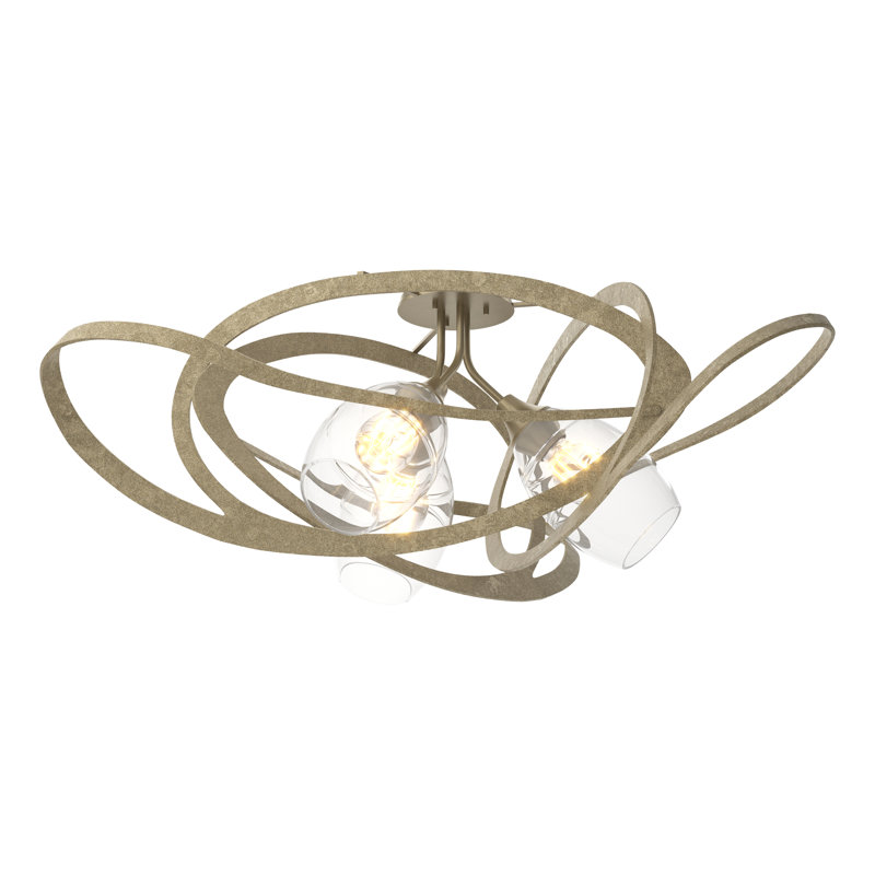 Plafonnier semi-encastré 3 lumières 37,2 po Nest, Or doux