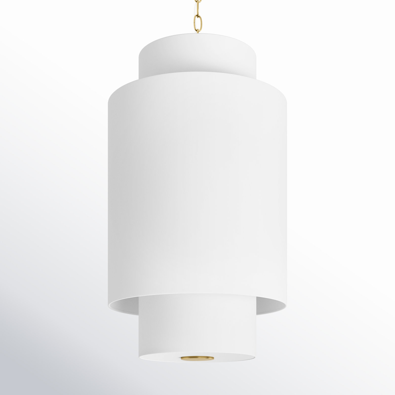 Linen Steel Dimmable Pendant, Burnished Brass, 27.38" H x 15" W x 15" D, 1