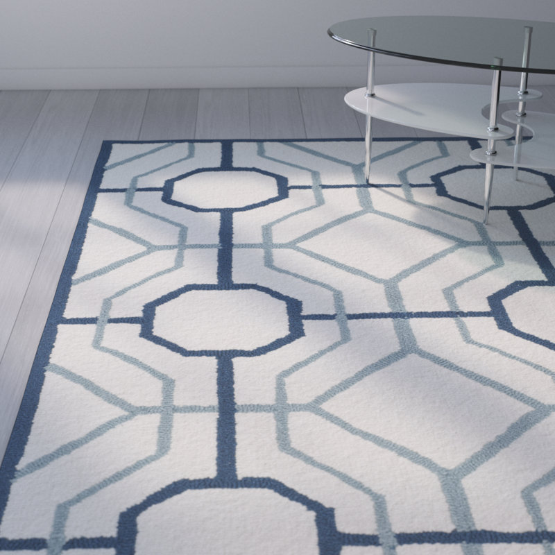 Naya Hand Hooked Performance Geometric Rug, Rectangle 3'6" x 5'6"