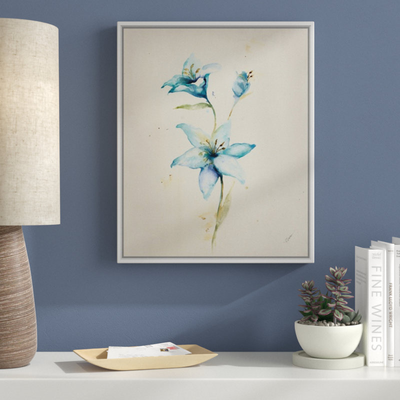 « essential to eden vii », peinture sur toile, H 21,7 po x l 17,7 po x p 1,75 po, Cadre flottant blanc