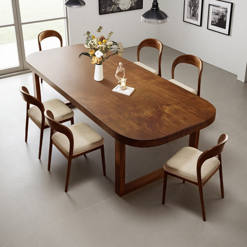 Ensemble de table de salle à manger rectangulaire Modern, 29.53" H x 78.74" W x 31.5" D, 7 pièces : table, 6 chaises