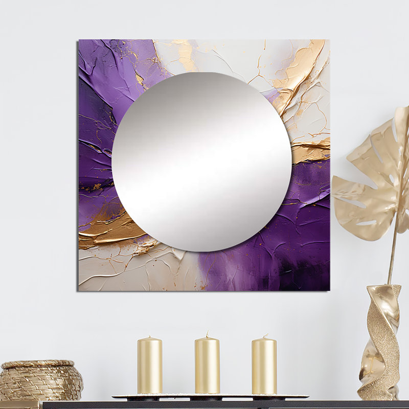 Hydia - Abstract Spirals Square Mirror For Wall Art Decor, 36" x 36"