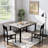 3 Piece Dining Table Set For 2, Small Industrial Kitchen Table With 2 Chairs, Wood Breakfast Nook Table And Chairs Set Of 2, Dinner Table Set For Small Spaces, Dining Room, Apartment-1922052384-1922052387