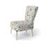 Chaise d'appoint rembourrée blanche et bleue Nordic Blossom Serenity