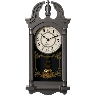  Horloge murale de 20 po en plastique d'inspiration rétro avec pendule pivotante réaliste à finition grain de bois, décorative à piles pour le bureau de la maison, le salon, le couloir de la cuisine
