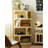 Practical Solid Wood Asymmetrical Open Shelving Unit-886653136