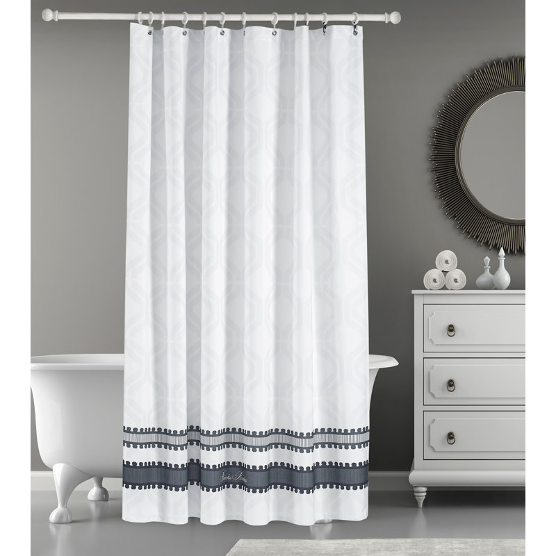 Rideau de douche simple de couleur unie, Blanc
