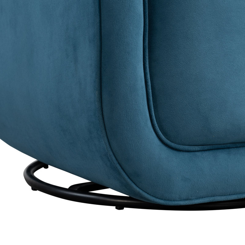 Chaise d'appoint Lauren 30,3 po Boho 360, Velours bleu