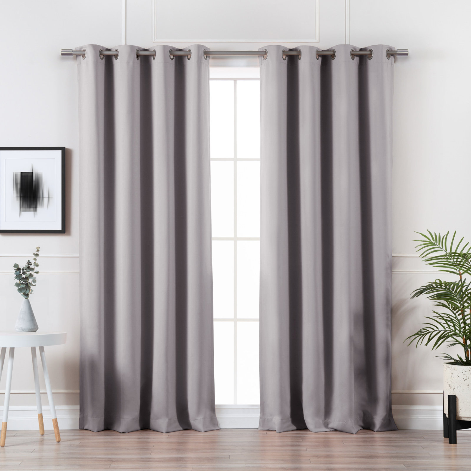 Schaeffer Blackout Thermal Curtain Panel Set, Light Grey, 52" W x 84" L
