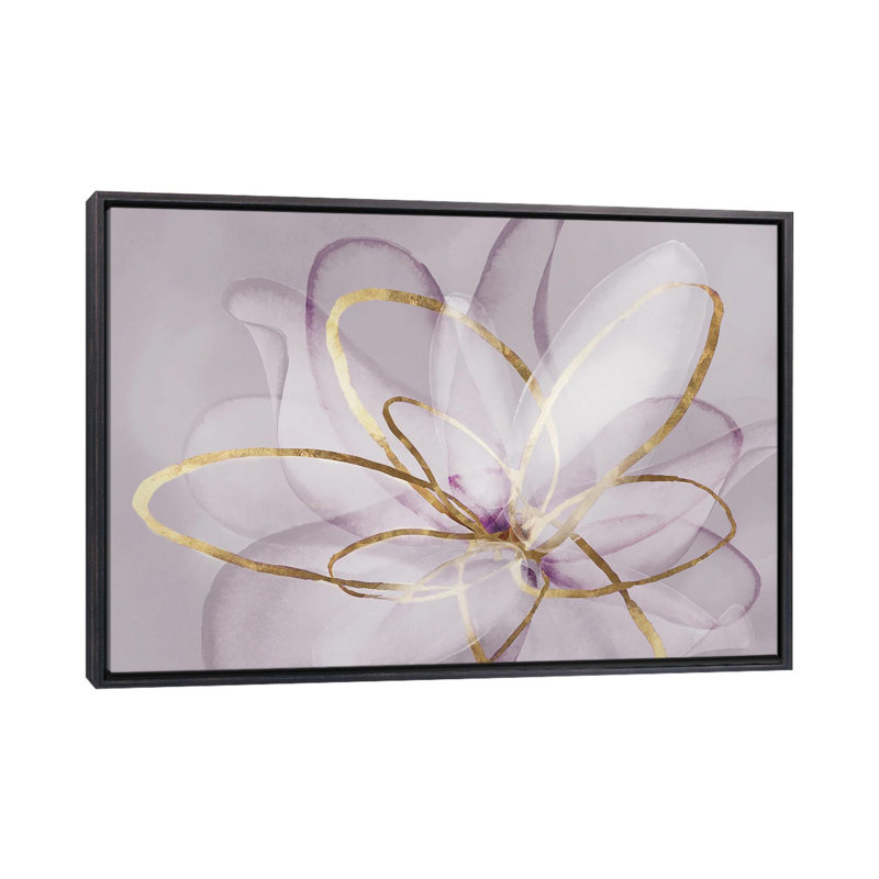 Transparent Transparent III - mauve et doré 6 pièces, Toile tendue, H 32 po x l 48 po