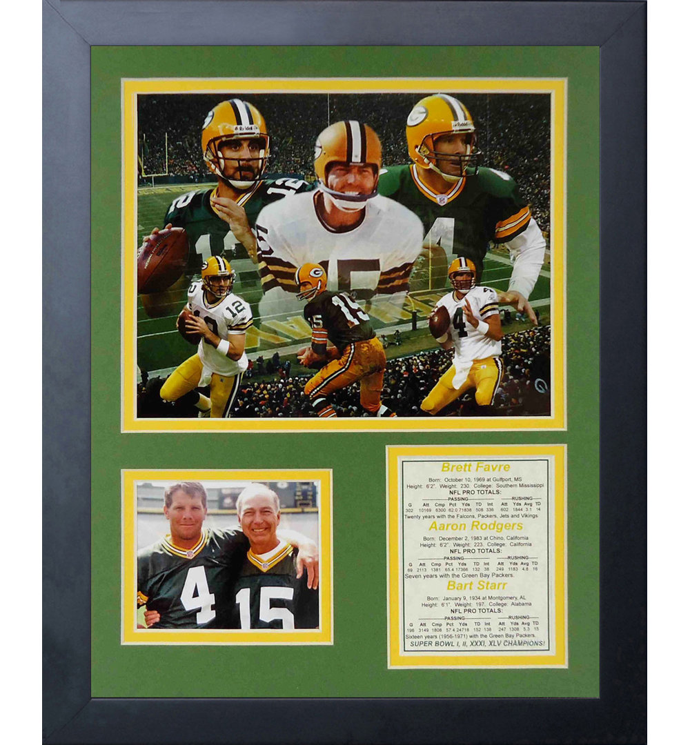 Green Bay Packers Packers Quarterbacks Framed Memorabilia Legends Never Die