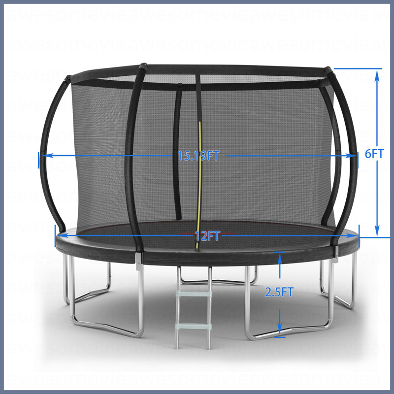 Trampoline 12 pi - standard - noir