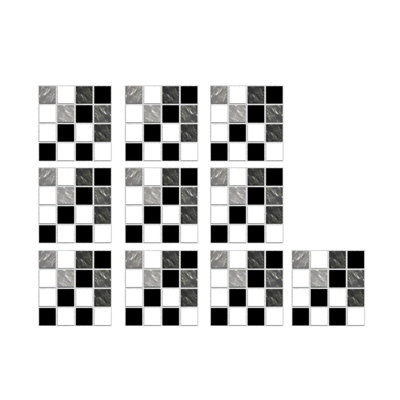 10pc Crystal Tile Stickers DIY Self-Adhesive Wall Stickers