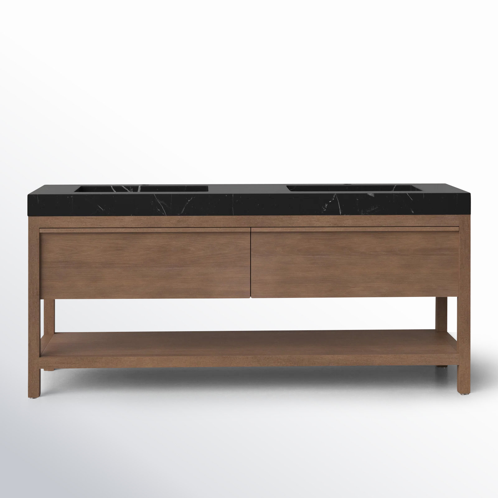 Ariane 72.05" Double Bathroom Vanity Set, Chestnut Oak