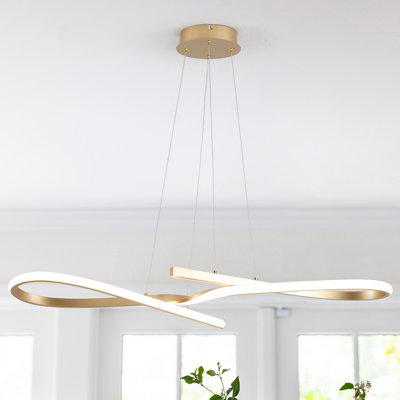 Catharinus 1-Light Modern Linear Geometric Integrated LED Chandelier Unique/Statement Chandelier
