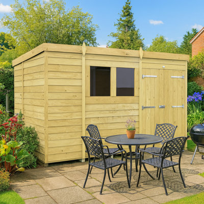 11ft x 6ft Pent Shed - Single Door without Windows
