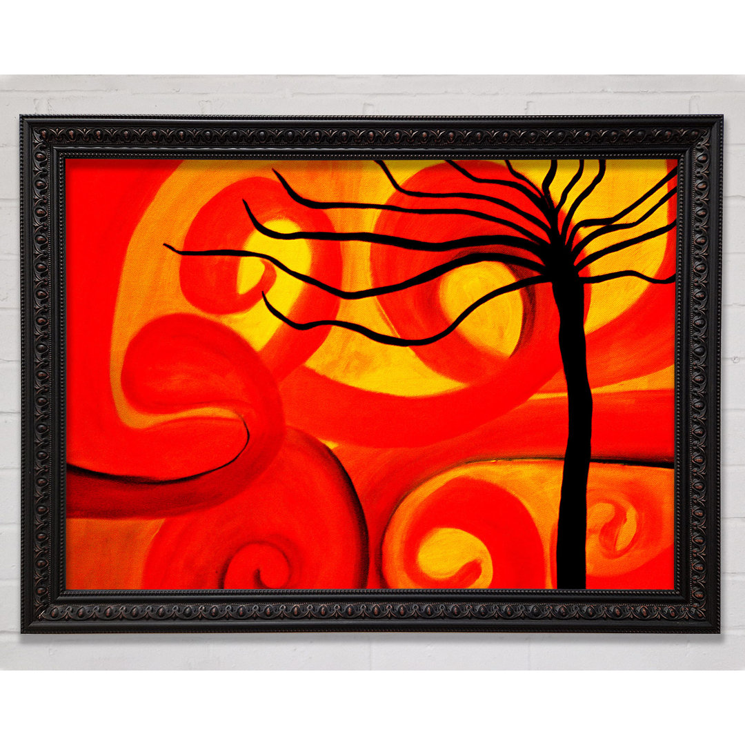 Magical Red Twist Tree Gerahmter Druck Wandkunst