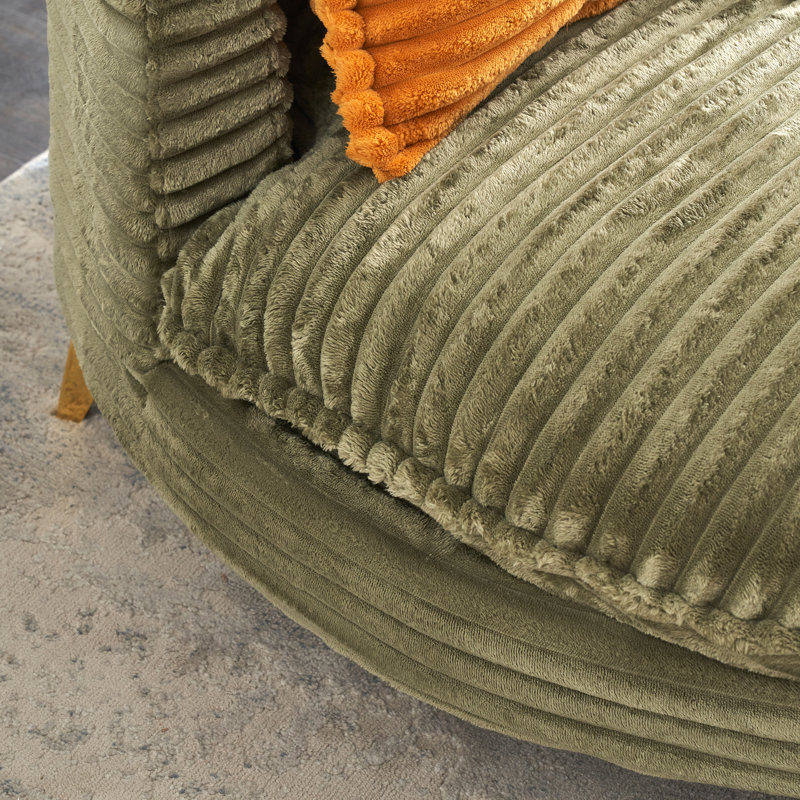45 po. Coussin 45 po, Velours côtelé vert