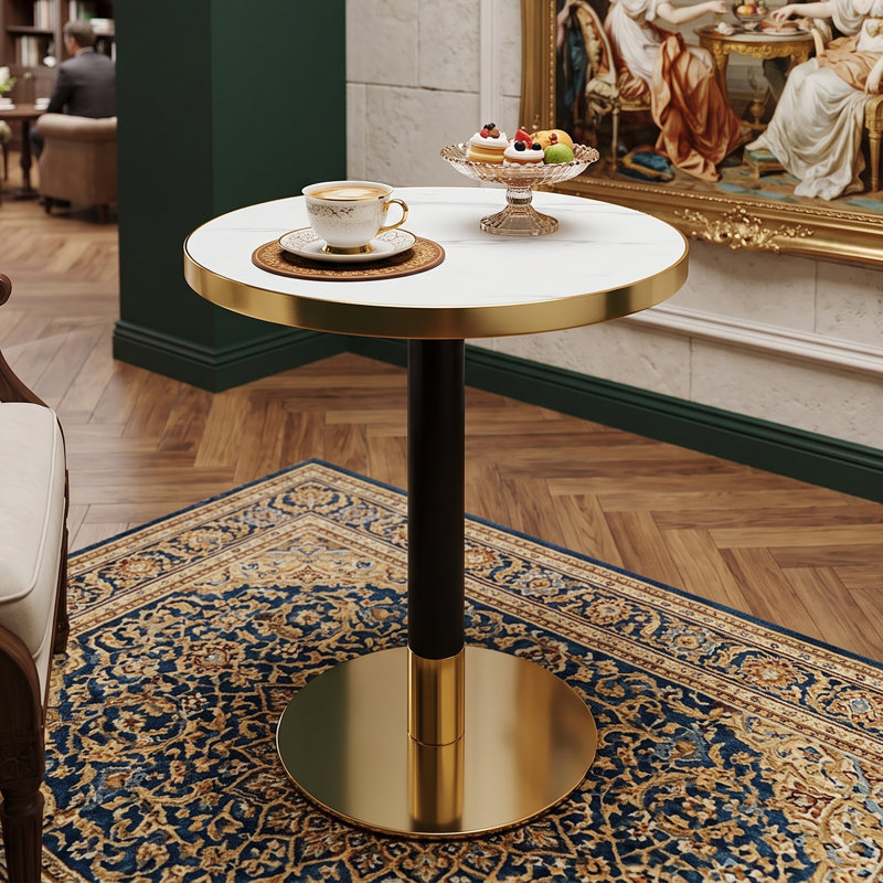 Petite table de salle à manger Modern, White/Gold