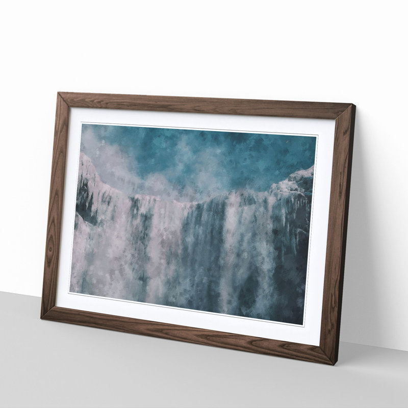 Above A Waterfall - Picture Frame Painting Print, 24cm H x 33cm W x 2cm D, Walnut