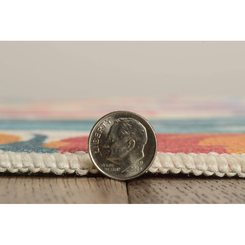 Tapis ivoire orange Ernetta Penssacola, Rectangulaire 3 pi x 5 pi