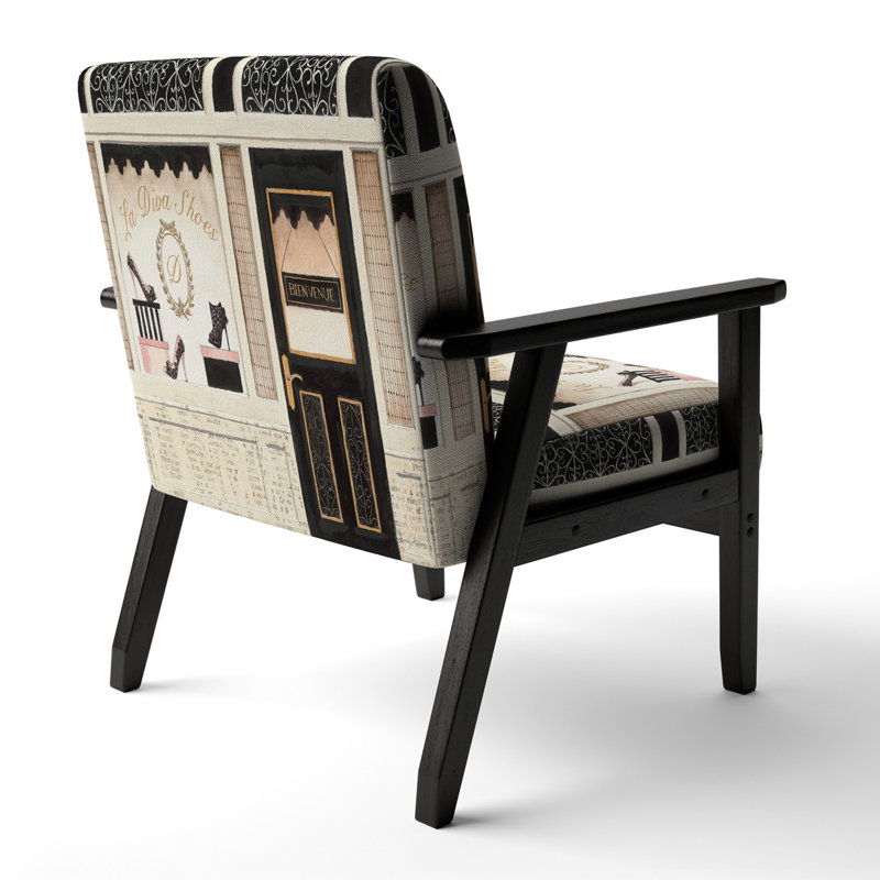 Fauteuil rembourré «Hadasa - Paris Diva Shoes», Noir