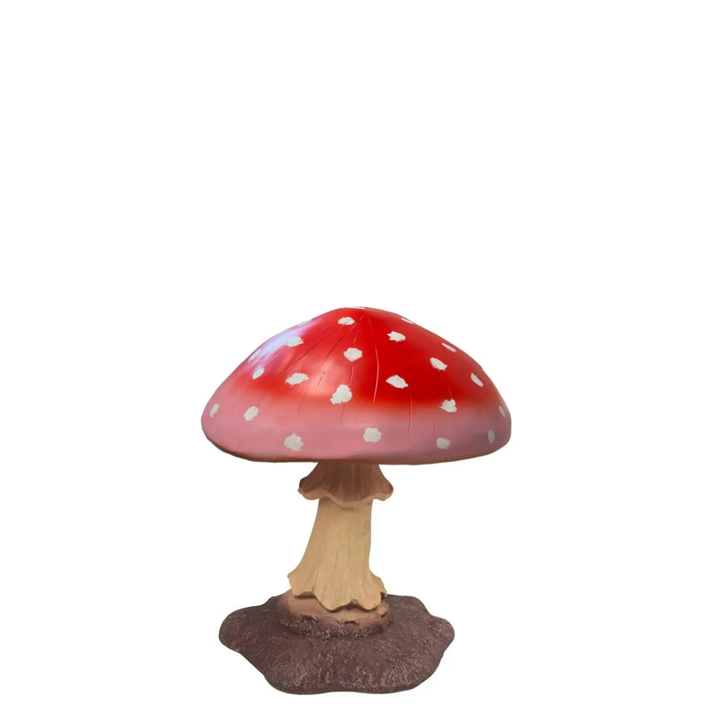 Small Pink Mushroom Over Sized Statue