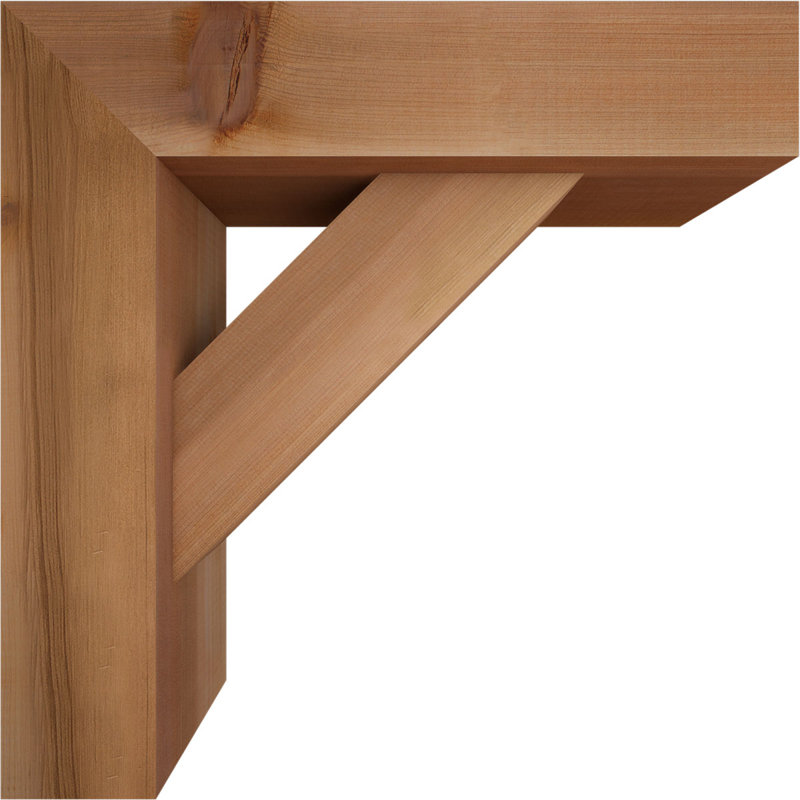 Support de bloc traditionnel avec entretoise décalée, 18 po x 18 po, Cèdre rouge occidental de l 5 1/2 po (lisse)