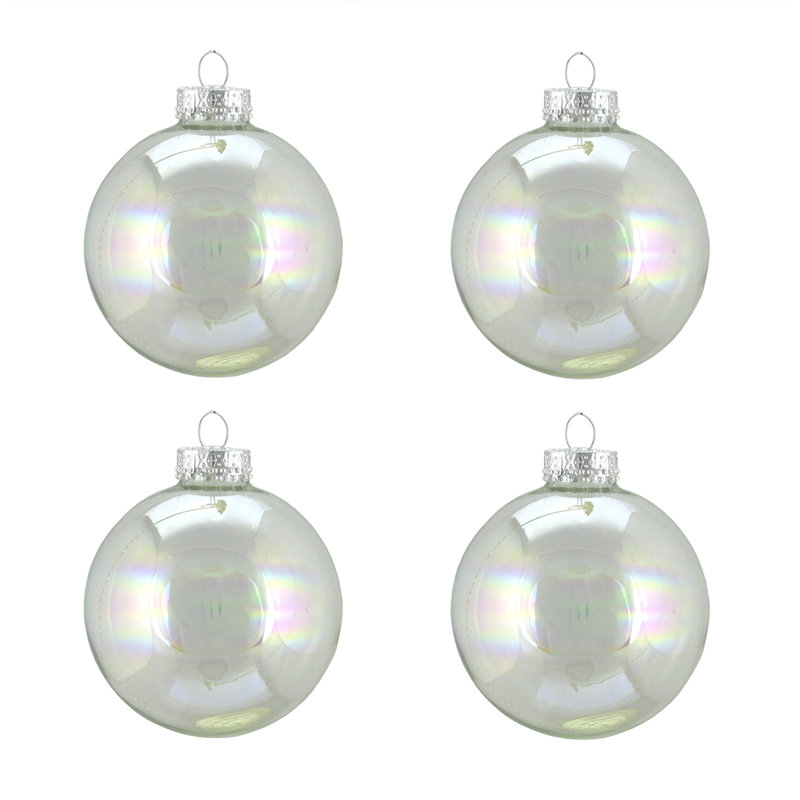 Ornement de Noël boule de verre transparent irisé