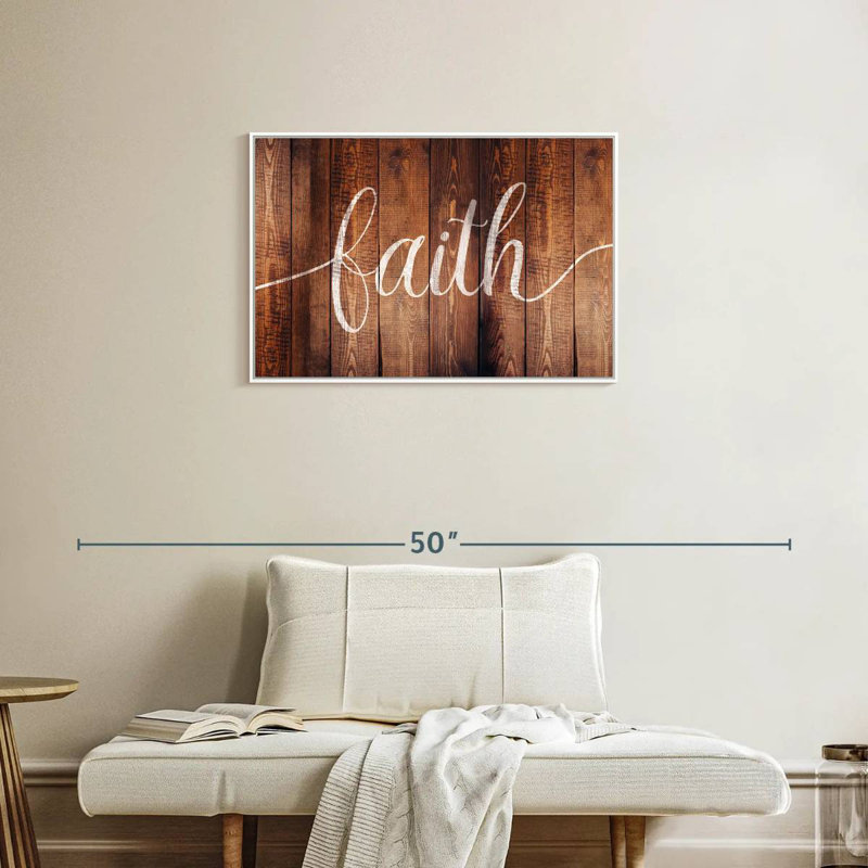 Faith typographie, Cadre flottant blanc, 31 po x 21 po