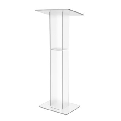 18"W X 12"D X 42.5" H Assembled Acrylic Podium Plexiglass Church Pulpit School Lectern Event Reception Hostess Stand Desk 15198--Assembled Podium