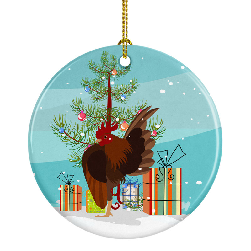 3'' Ceramic Animals Holiday Shaped Ornament