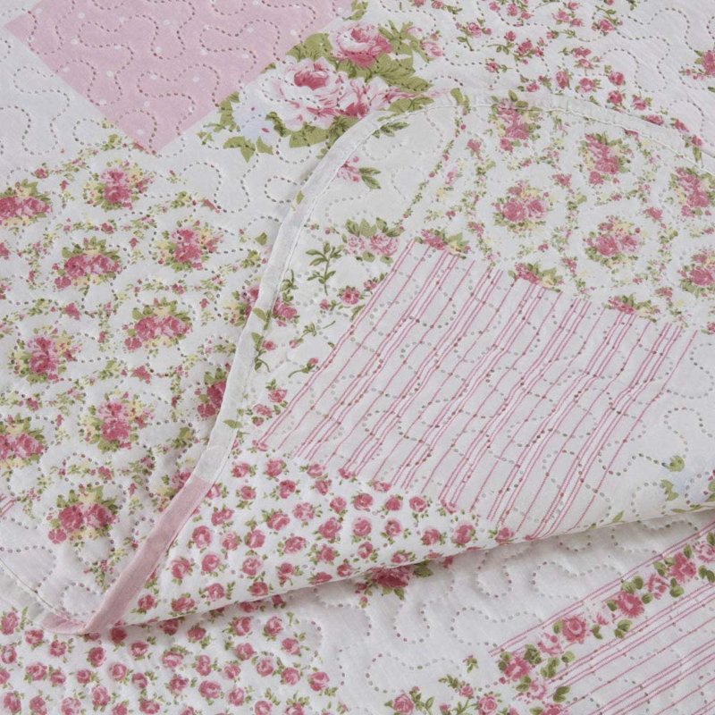 Fiskeville Patchwork Bedspread with Pillow Sham, 250 x 250cm Bedspread + 2 Pilllow Shams