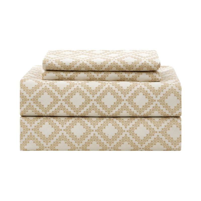 King Size Black and Taupe Geometric Polyester Quilt Set