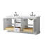 Meuble-lavabo double 72 po Avery en blanc, comptoir en marbre de culture blanc, lavabos carrés encastrés (3 trous), garniture en chrome poli-98213416-98213417-134396104
