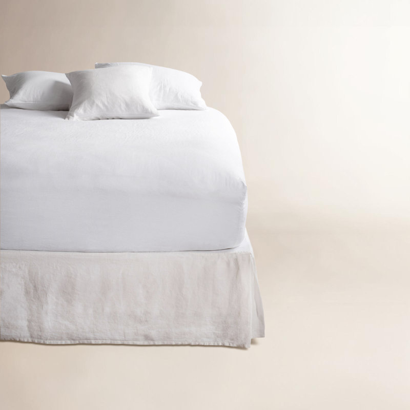 100% French Linen Bedskirt, Queen, Cream