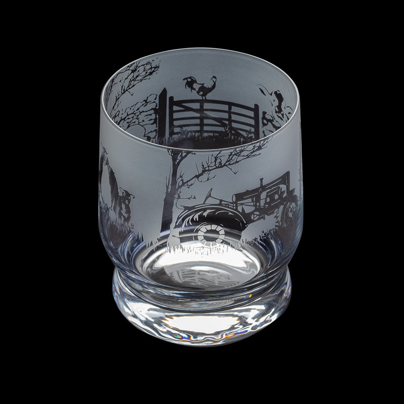 Dartington Crystal Aspect Farm Scene 350ml Drinking Glass