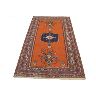 Tapis tribal à tissage plat style tribal Sumak de style rétro 4 x 7 pi