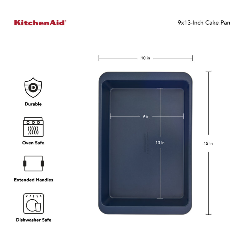 9 X 13-In Nonstick Aluminized Steel Cake Pan, Mineral Water, Ink Blue