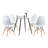 Gumble Glass Top Four Leg Dining Set-1861874756-1856050677