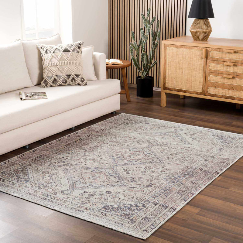 Lunagrace Washable Oriental Indoor Rug, Rectangle 8'10" x 12'