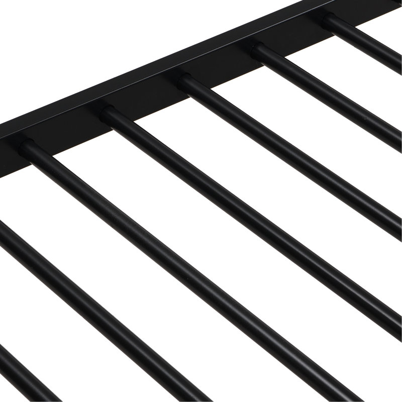 Lit superposé simple au-dessus d'un lit double avec lit gigogne en métal - Moderne, peu encombrant, facile à construire, aucun sommier tapissier requis, cadre de style chic, assemblé, requis