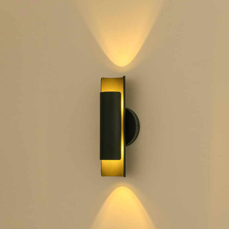 2-Light Modern Matte Black Wall Sconce