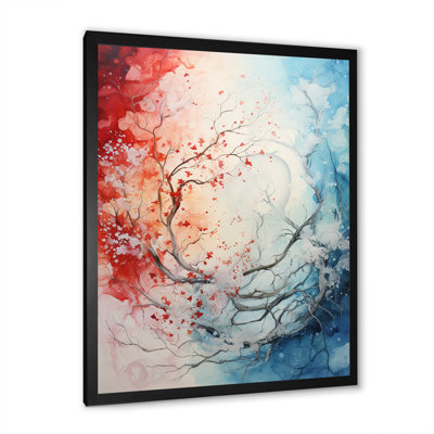 Fire And Ice Tachisme Tree I - Tachisme Wall Art