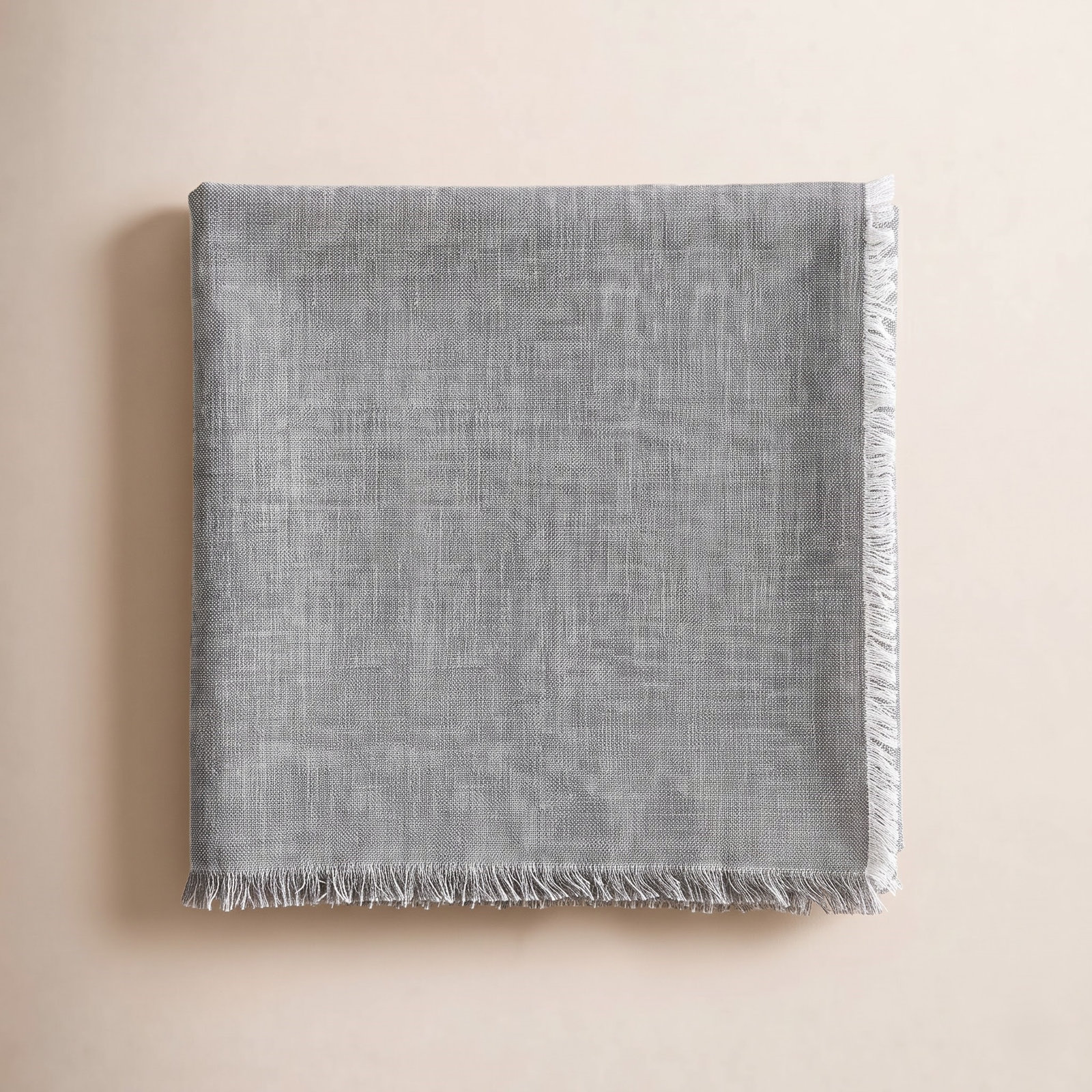 Woven Frayed Chambray Table Runner, 18" W x 108" L, Gray