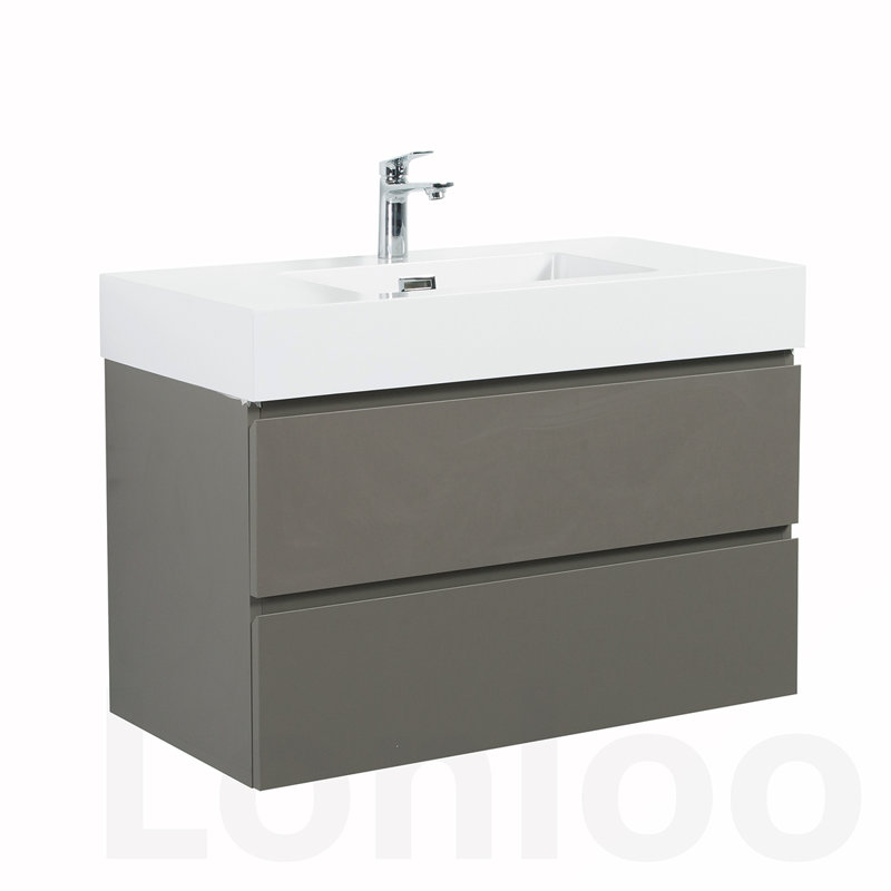Meuble-lavabo mural élégant et fonctionnel avec rangement spacieux et design moderne