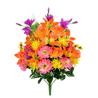 Ensemble de 30 tiges de roses artificielles, de maman araignée et de buisson fleuri