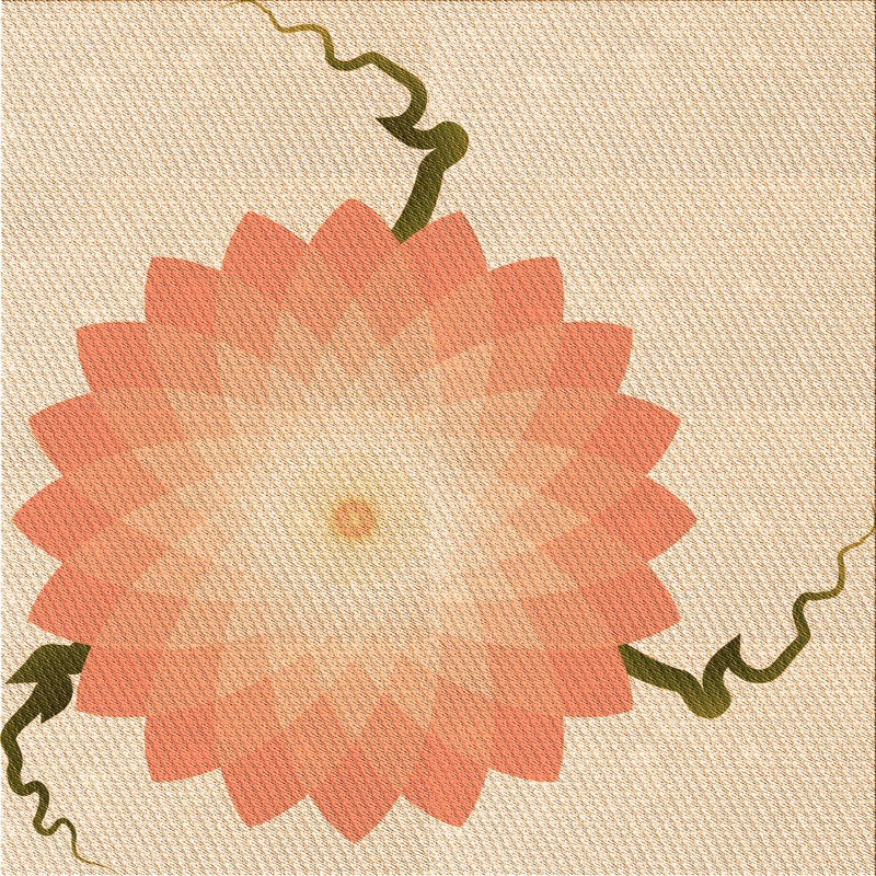 Tapis de la zone orange laine, Carré 3 pi