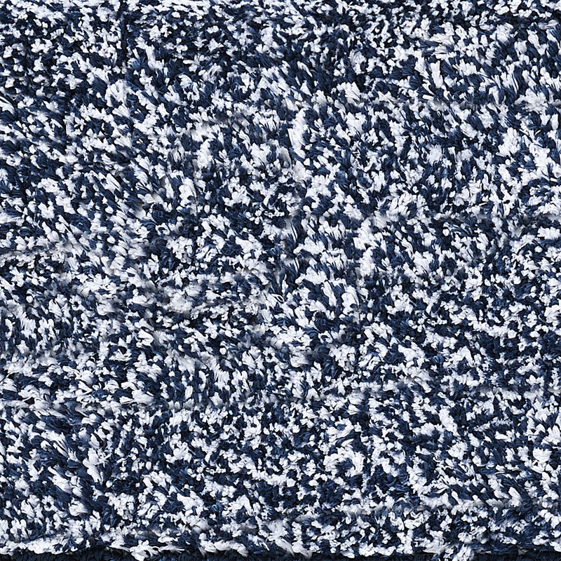 Tapis de couloir pour salle de bain en microfibre Heathered Hotel, 20 po x 60 po, Bleu marine/blanc
