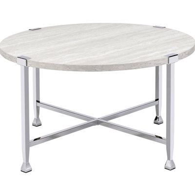 Table basse industrielle en chêne blanc